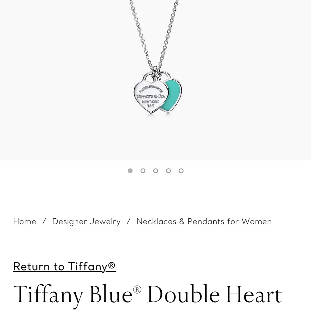 Tiffany & Co. Silver and Blue Heart Necklace